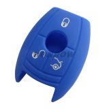 For Benz 3 button Silicone case (blue color) (MOQ:50pcs)
