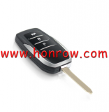 For Toy Land Cruiser Camry Corolla  3 Buttons Modified Flip Car Key Shell with TOY47 blade