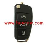For Original Audi Q2 Q3 3Btn Flip remote key with MQB48  ID48 (megmos AES)433mhz FCCID:81A837220