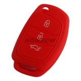 For Hyundai 3 button Silicone case red MOQ:50PCS