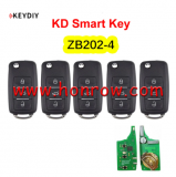KEYDIY Remote key 4 button ZB202-4 smart key for KD900 URG200 KDX2 KD MAX