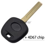 For To transponder key with 4D67 chip （Short Blade)