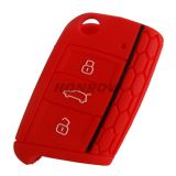For VW 3 button silicon case(Red color)