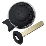 For BMW MINI 3 Button remote key blank ,the battery place on the back