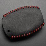 For Benz 3 button key cowhide leather case used for C180 C260 C-class E-class GLK ML S-class with key ring