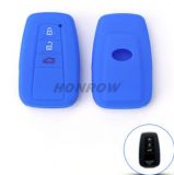 For Toyota 3 button silicon case blue color