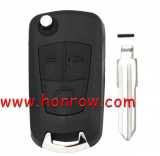 For Opel 3 button flip remote key blank with right blade