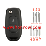 For Renault 2 button remote key  blank with Blade and black back cover  without logo