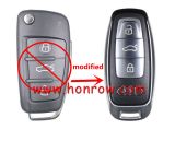 For Audi A8L and Q7 3 button modified remote key shell