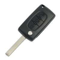 For Peu 307 blade 3 button flip remote key shell with light button ( VA2 Blade - 3Button -  Light - With battery place )