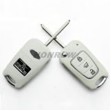 For Hyundai  3 button flip remote key blank with Toy40 Blade  White color