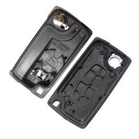 For Peu 407 blade 3 button flip remote key shell with trunk button ( HU83 Blade - Trunk - With battery place )