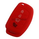 For Hyundai 3+1 button Silicone case red MOQ:50PCS