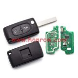 For Peu 2 button flip remote key with HU83 407 blade 433Mhz ID46 PCF7961 Chip FSK Model