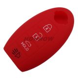 For Nissan 4 button Silicone case Red color(MOQ:50pcs)