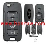 For Chrysler Jeep 4 button flip remote key blank with logo
