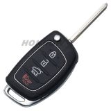 For Hyu 3+1 button flip remote key blank with Toy40 Blade