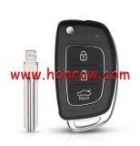 For Hyundai 3 button remote key blank with left blade