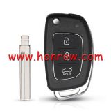 For Hyundai 3 button remote key blank with right blade