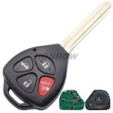 For To alphard 4 button remote key With 433Mhz 4D67 Chip (Before 2005 year)