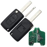For Citroen ASK 3 button flip remote key with HU83 407 blade ( With trunk button) 433Mhz PCF7941 Chip (Before 2011 year)