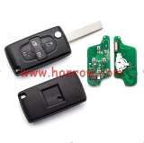 For Peu FSK 4 button flip remote key with HU83 407 blade 433Mhz 46 Chip