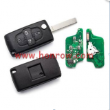 For Peu FSK 4 button flip remote key with VA2 307 blade 433Mhz 46 Chip 