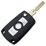 For BM 3 button flip modified remote key with HU58 (4 Track) blade