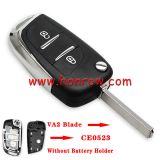 For Citroen 2 button modified flip remote key blank with VA2 307 Blade -- Without battery place used for 0536 model remote control (No Logo)