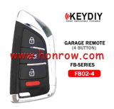 KEYDIY Luxury Garage Remote KDFB02-4 Remote for KD900 URG200 KDX2 KD MAX Auto Key Programmer