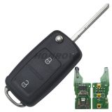 For V 2 button remote key with 433mhz & ID48 glass chip 5KO959753AB / 5K0837202AD