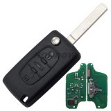 For Peugeot ASK 3 button flip remote key with VA2 307 blade (With trunk button)  433Mhz PCF7941 Chip (Before 2011 year)