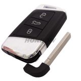 For V 3 Button remote key blank  with blade
