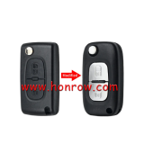 For Peugeot Modified Flip Remote Key Shell Case CE0536 Fob 2 Buttons For Peugeot 306 407 807 Partner For Citroen HU83 Blade