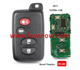 For Toy 3+1 button Smart Card 314.3MHz  ID71 chip FSK  0140 Board CHIP: ID71-WD02