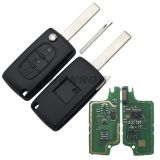 For Peu 3 button flip remote key with HU83 407 blade  (With Light button) 433Mhz ID46 PCF7961 Chip ASK Model