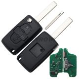For Cit FSK 4 button flip remote key with HU83 407 blade 433Mhz PCF7941 Chip