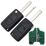 For Citroen ASK 2 button flip remote key with HU83 407 blade 433Mhz PCF7941 Chip (Before 2011 year)