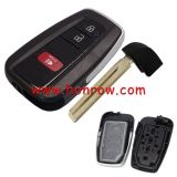 For Toyota C-HR 2+1 button Smart Remote key blank,the blade switch on the back-shell-part