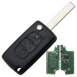 For Cit 3 button flip remote key with HU83 407 blade ( With trunk button) 433Mhz ID46 PCF7961 Chip ASK Model