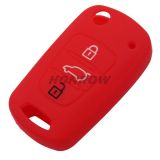 For Hyundai 3 button Silicone case red MOQ:50PCS