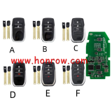 Lonsdor LT20-08 Smart Key PCB with Key shell 8A+4D Adjustable Frequency For Toyota 0410 Support K518 & K518ISE & KH100+