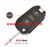 For Citroen 3 button Remote Flip Car Key Shell with HU83 blade For Peugeot 208 2008 301 308 508 5008 RCZ Expert /Citroen C-Elysee C4-Cactus C3 Light