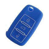 For VW 3 button silicon case blue color