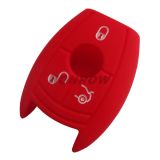 For Benz 3 button Silicone case (red color) (MOQ:50pcs)