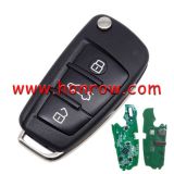 For Audi non-keyless go 3 button remote key with ID48 chip 434mhz  HLO DE FCCIDl:8X0837220D Hella 5F A 010 659 70  204Y11000400