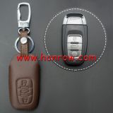 For Audi 3 button key leather case used for  A1 A3 A4 A5 A4L A5 A6L  Q3 Q5 Q7 A8 A8L RS5.  MOQ：5PCS 5pcs/Lot