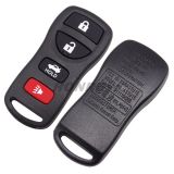 For Nis 4 button remote key shell with rubber pad