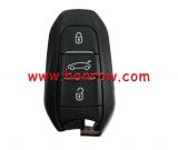 For Original 90% new Peugeot 3 button remote key blank with light button HU83 blade