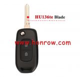 For Renault 2 button remote key  blank with HU136te Blade